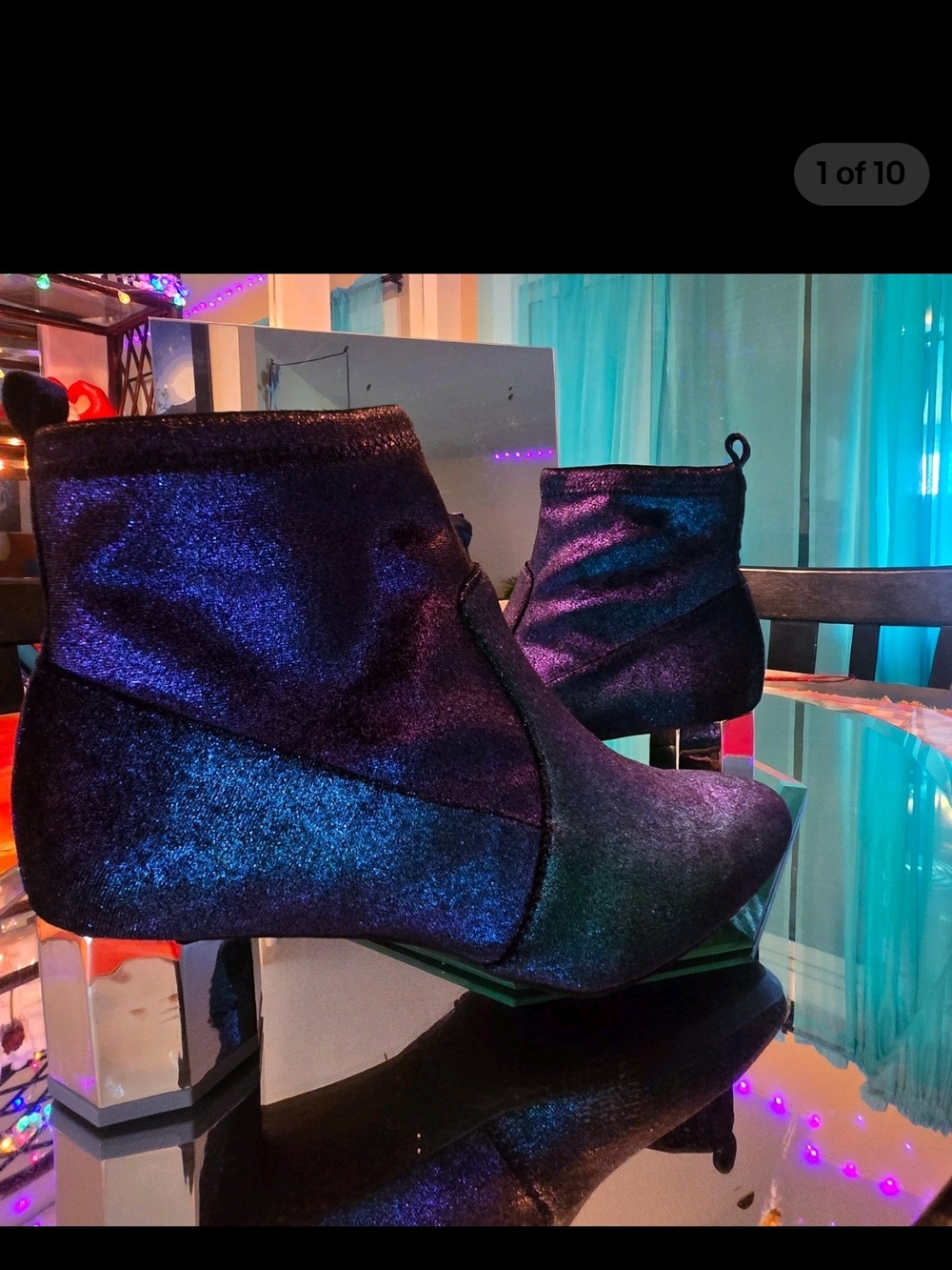 Katy Perry Collections Iridescent Multi-Color Ankle Booties NWOT 9